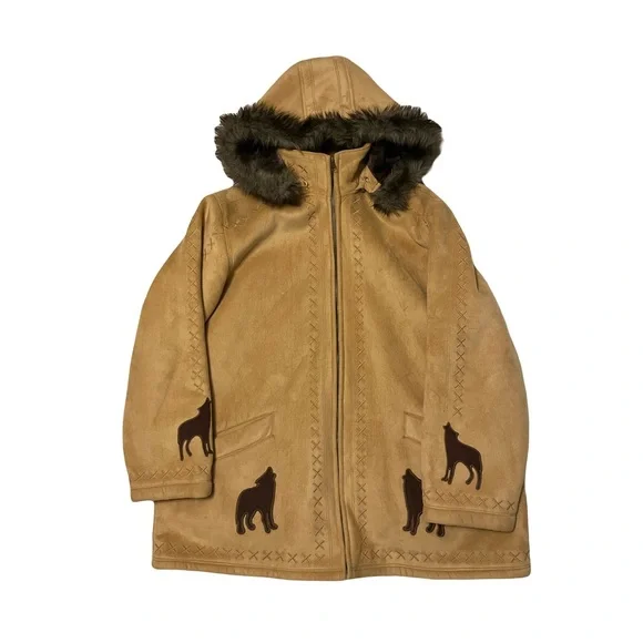 Vintage Coldwater Creek 90s faux fur hooded coat - Picture 4 of 13